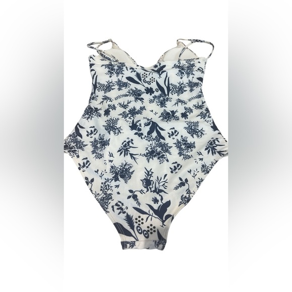 Blue and White Patterned Swimsuit - Picture 2 of 4